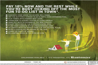 Pay 10% now & the rest while you're busy ticking off the most fun to-do list in town at Rustomjee Urbania in Mumbai